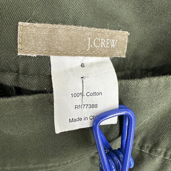 J Crew Embroidered Floral Sheath Dress 6 100% Cotton Sleeveless Olive Green Pink - Picture 2 of 6